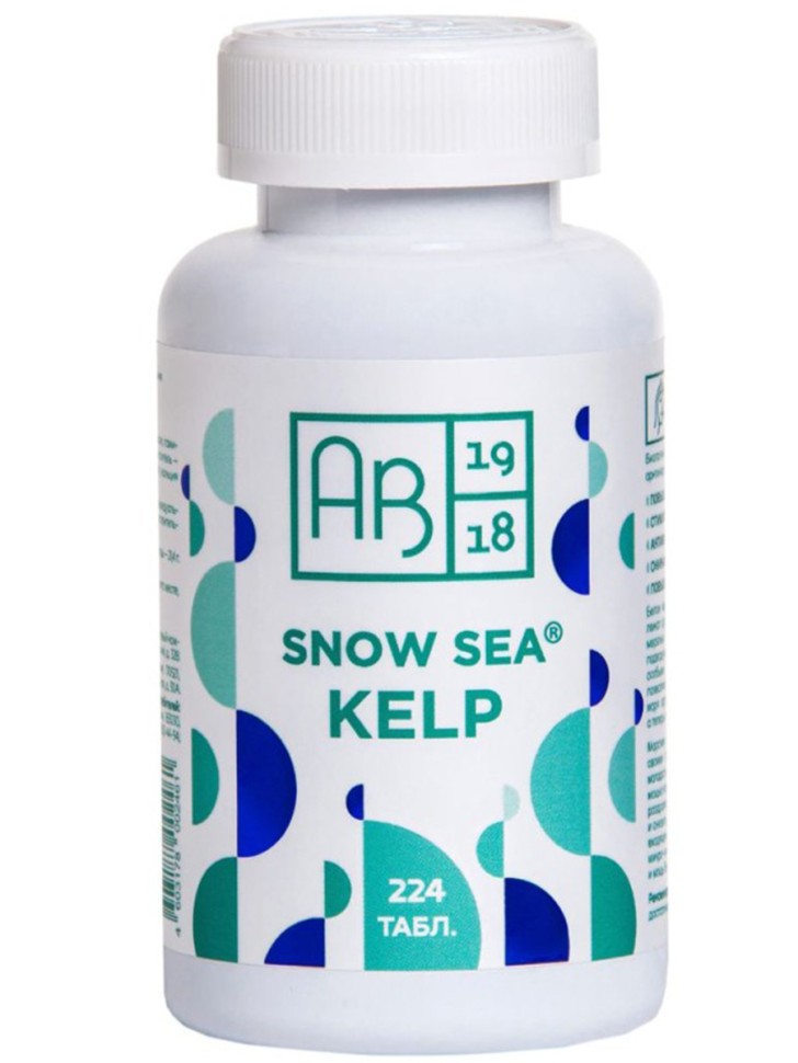 Келп, водоросли бурые в таблетках ламинария и фукус, Snow sea Kelp 224 таб.