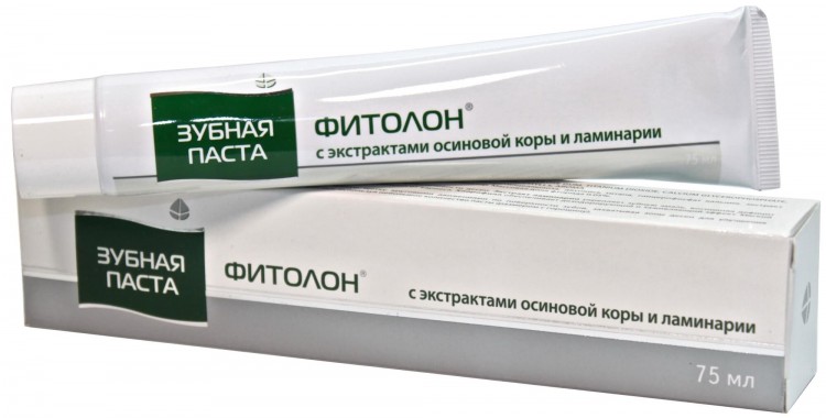 Zahnpasta FITOLON mit Extrakten aus Espenrinde und Seetang, 75 ml